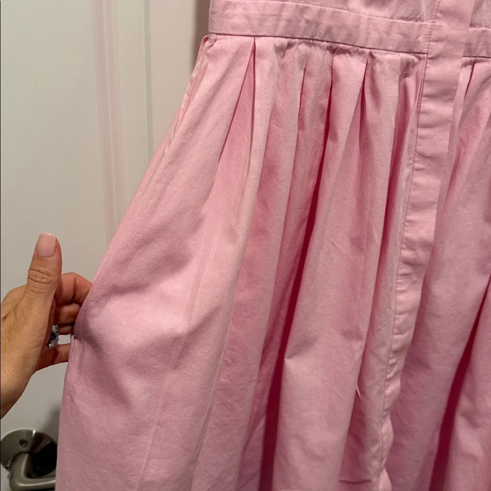 Ann Taylor Pink Button-Down A line dress - Picture 3 of 4